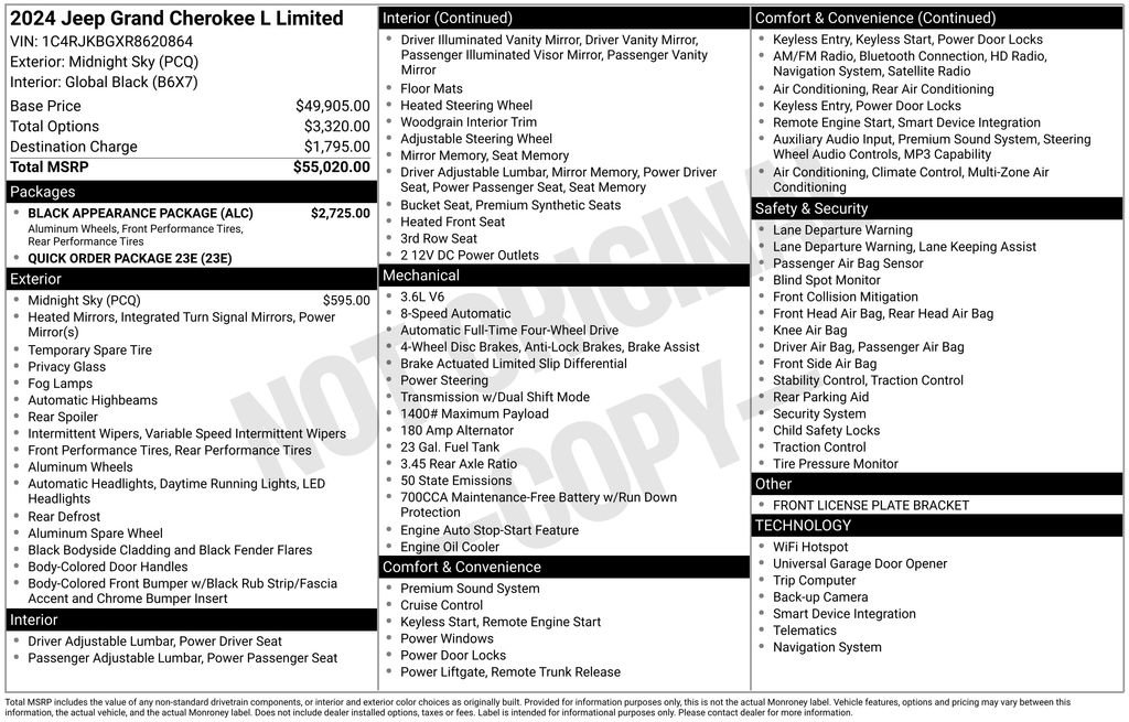 Used 2024 Jeep Grand Cherokee L Limited w/ Black Appearance Package AWD/4WD image 24