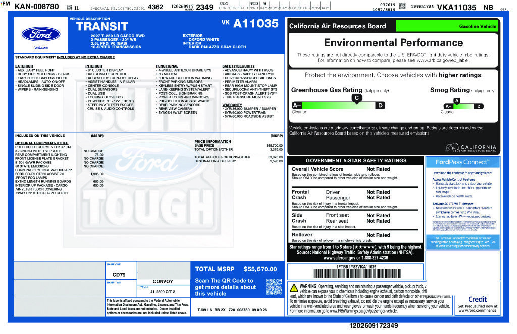 New 2027 Ford Transit 250 Low Roof w/ Interior Upgrade Package RWD image 5