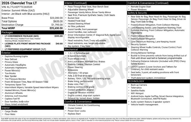 New 2026 Chevrolet Trax LT w/ LT Convenience Package FWD image 32