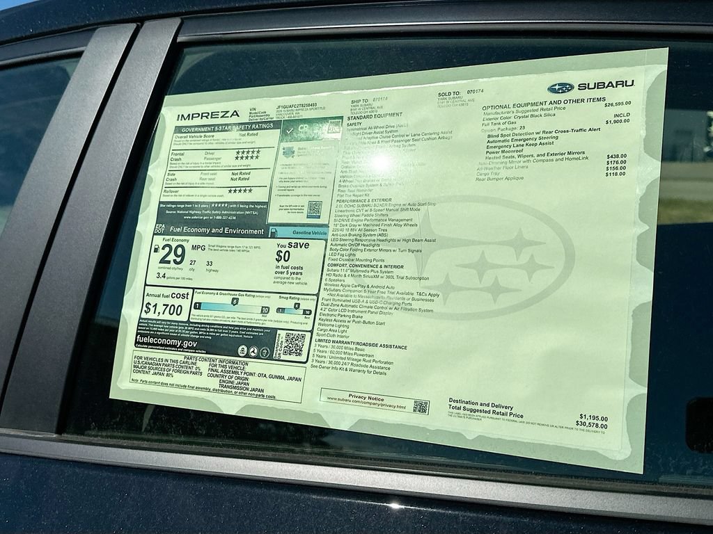 New 2026 Subaru Impreza 2.0i Sport AWD/4WD image 12