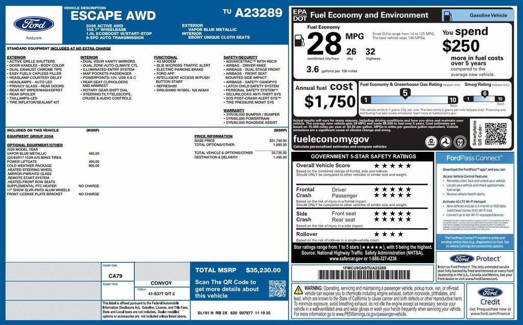 New 2026 Ford Escape Active w/ Cold Weather Package image 2