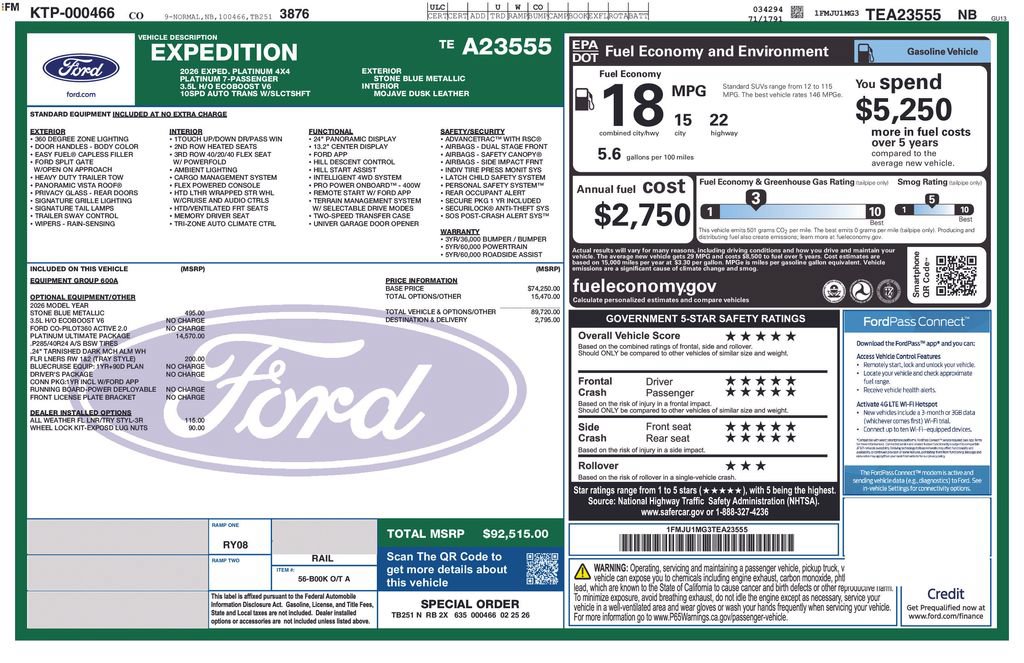 New 2026 Ford Expedition Platinum w/ Platinum Ultimate Package AWD/4WD image 48