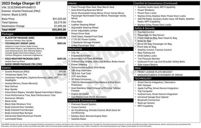 Used 2023 Dodge Charger GT w/ Blacktop Package AWD/4WD image 31