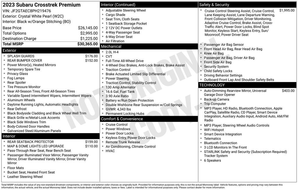 Certified 2023 Subaru Crosstrek 2.0i Premium AWD/4WD image 26