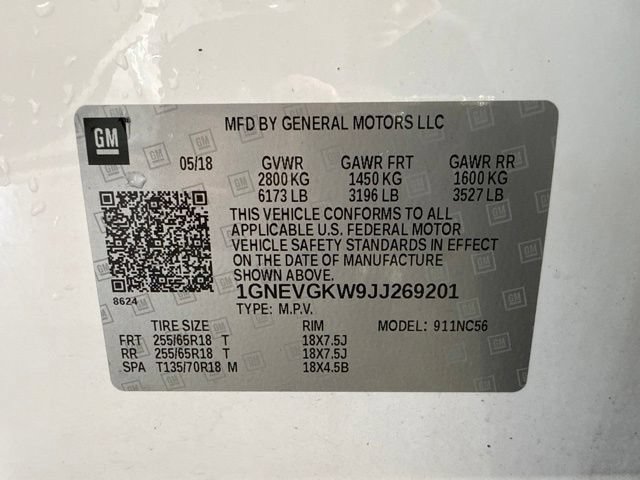 Used 2018 Chevrolet Traverse LT w/ LPO, Floor Liner Package AWD/4WD image 14