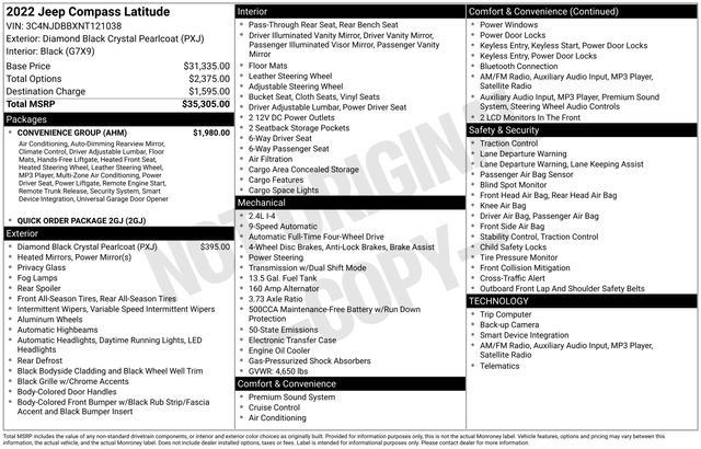 Used 2022 Jeep Compass Latitude w/ Convenience Group image 37