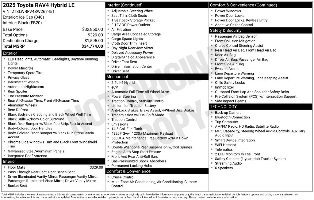 Certified 2025 Toyota RAV4 LE AWD/4WD image 33