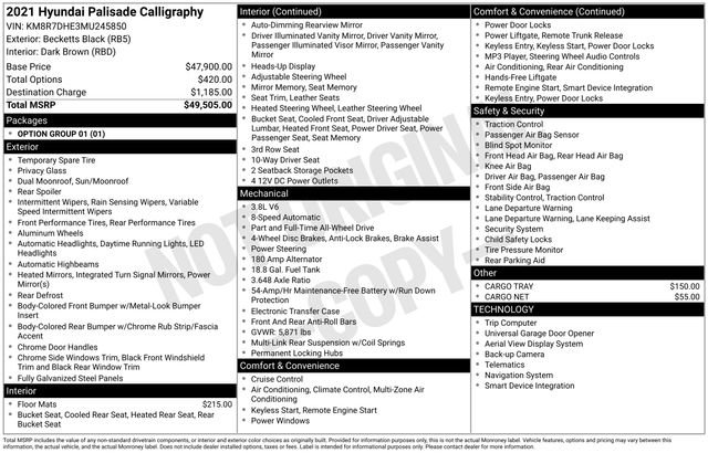 Used 2021 Hyundai Palisade Calligraphy image 4