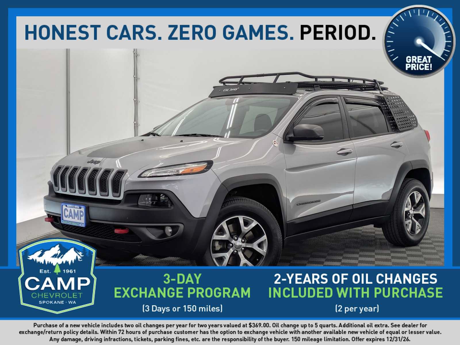 Used 2015 Jeep Cherokee Trailhawk w/ Comfort/Convenience Group AWD/4WD image 1