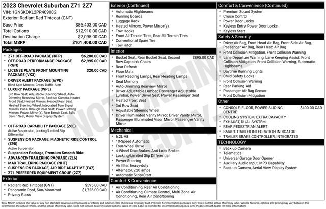 Used 2023 Chevrolet Suburban Z71 w/ Z71 Off-Road Package AWD/4WD image 55