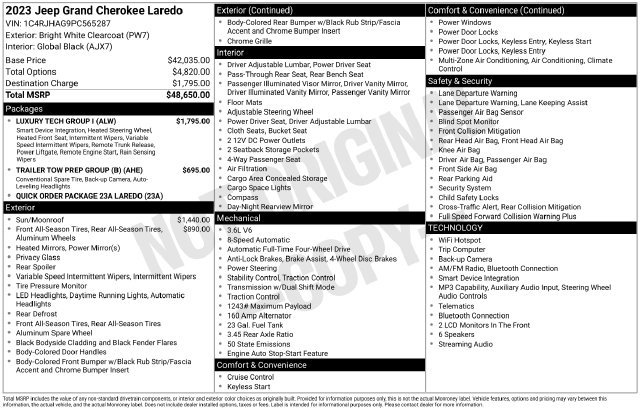 Used 2023 Jeep Grand Cherokee Laredo w/ Luxury Tech Group I AWD/4WD image 5