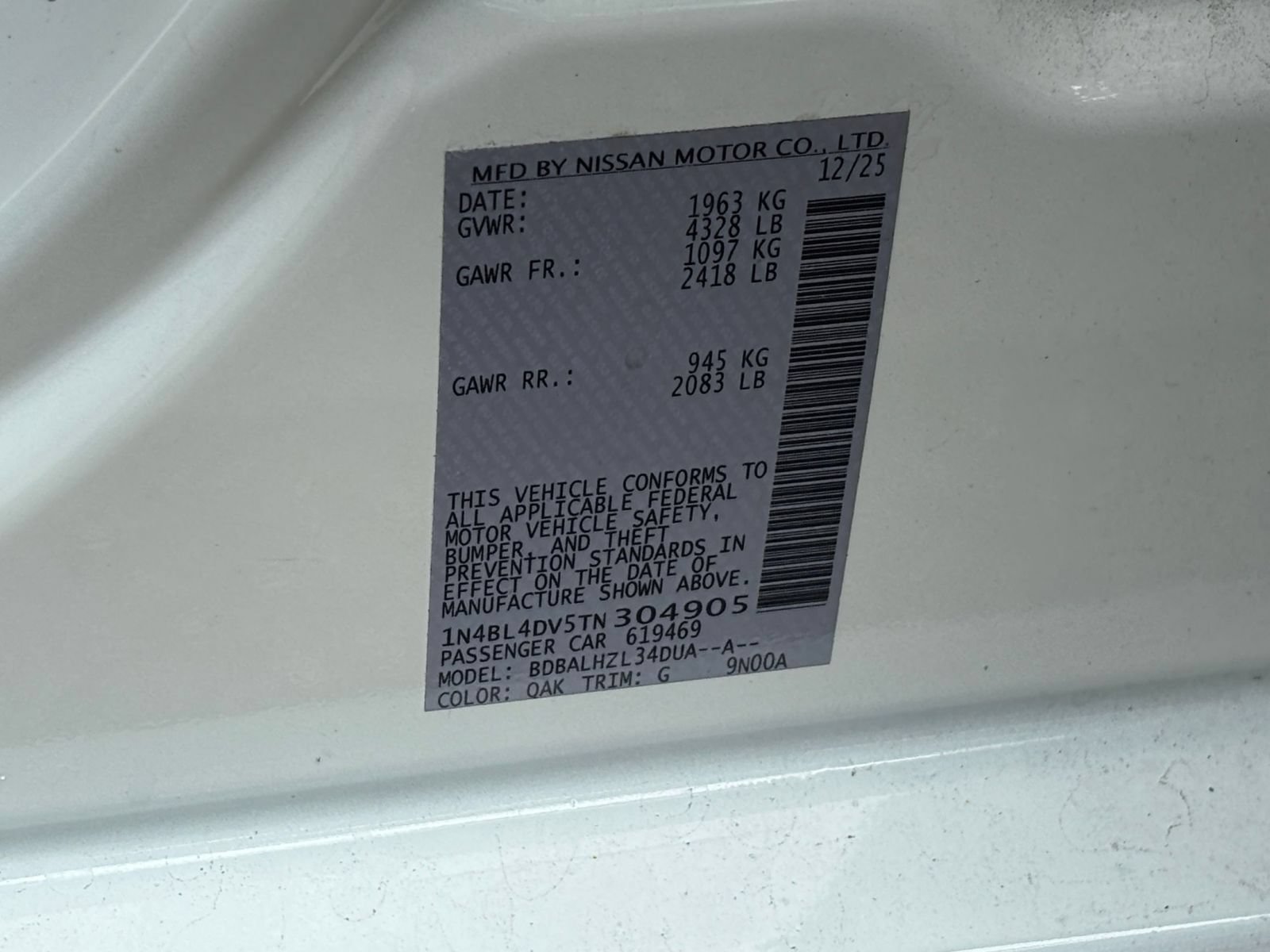 Used 2026 Nissan Altima 2.5 SV FWD image 28
