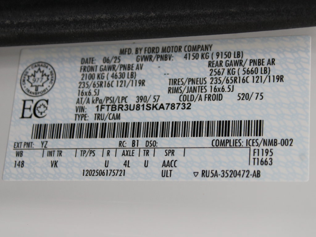 Used 2025 Ford Transit 250 148 High Roof Extended AWD w/ Load Area Protection Package image 55