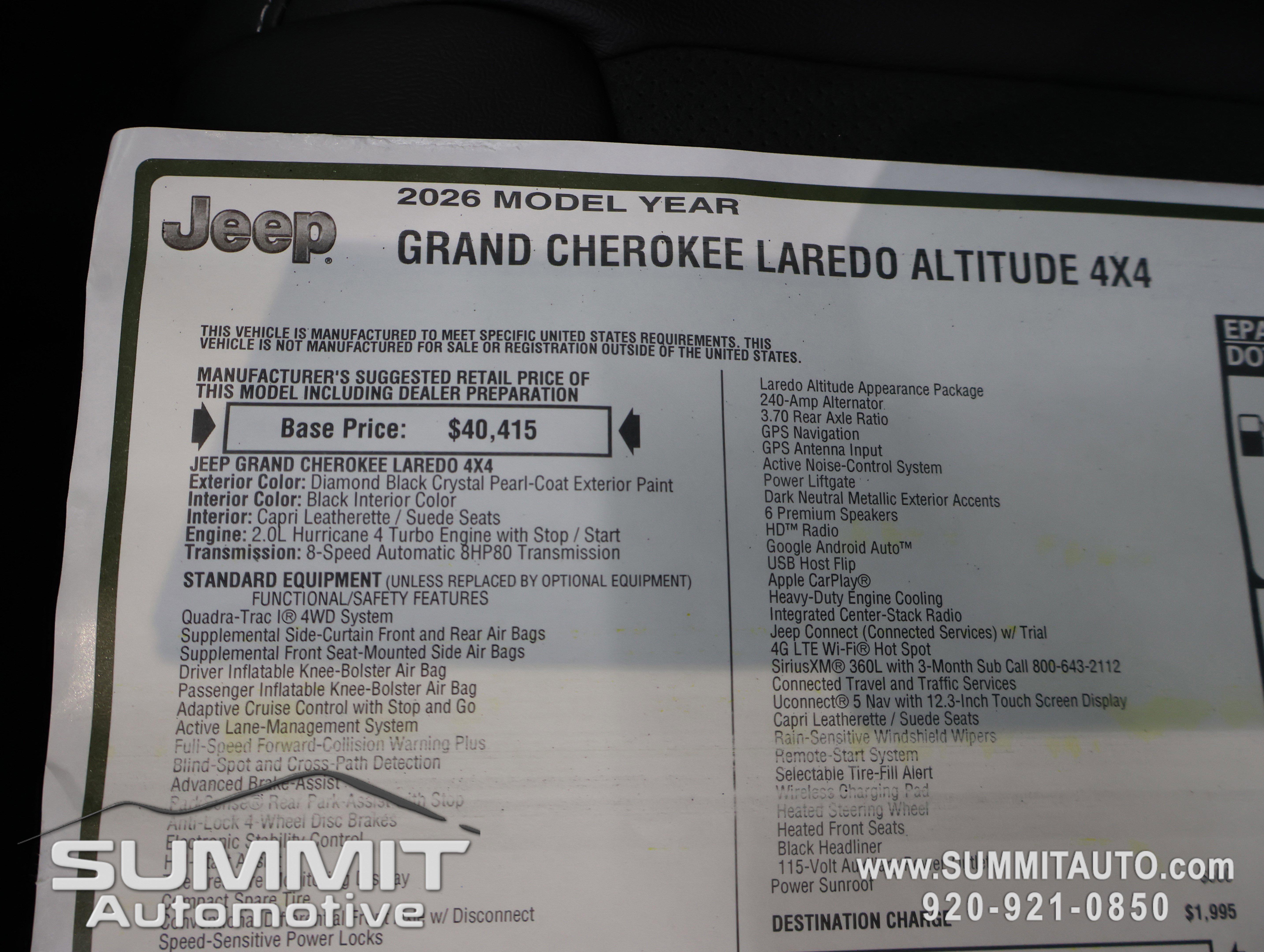 New 2026 Jeep Grand Cherokee Altitude AWD/4WD image 39