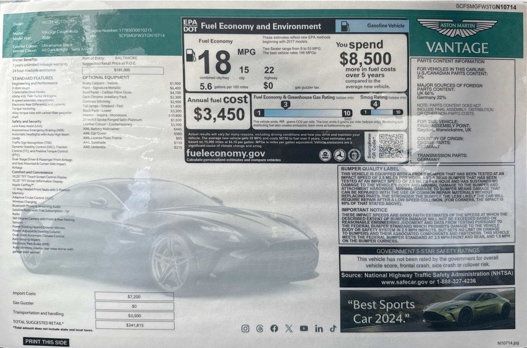 New 2026 Aston Martin V8 Vantage Coupe image 39