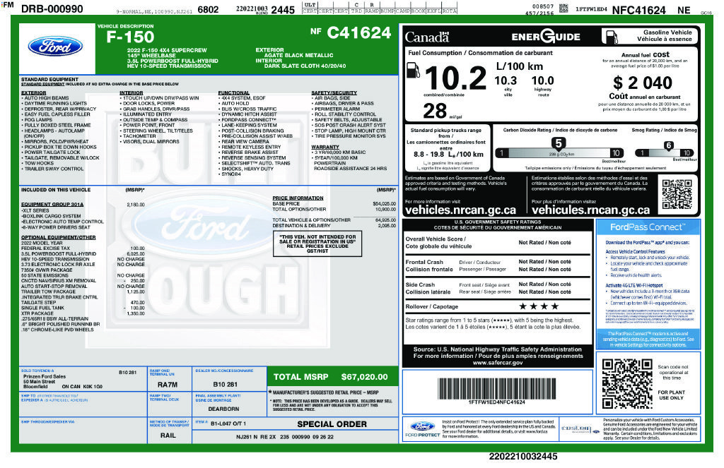Used 2022 Ford F150 XLT w/ Equipment Group 301A Mid AWD/4WD image 41