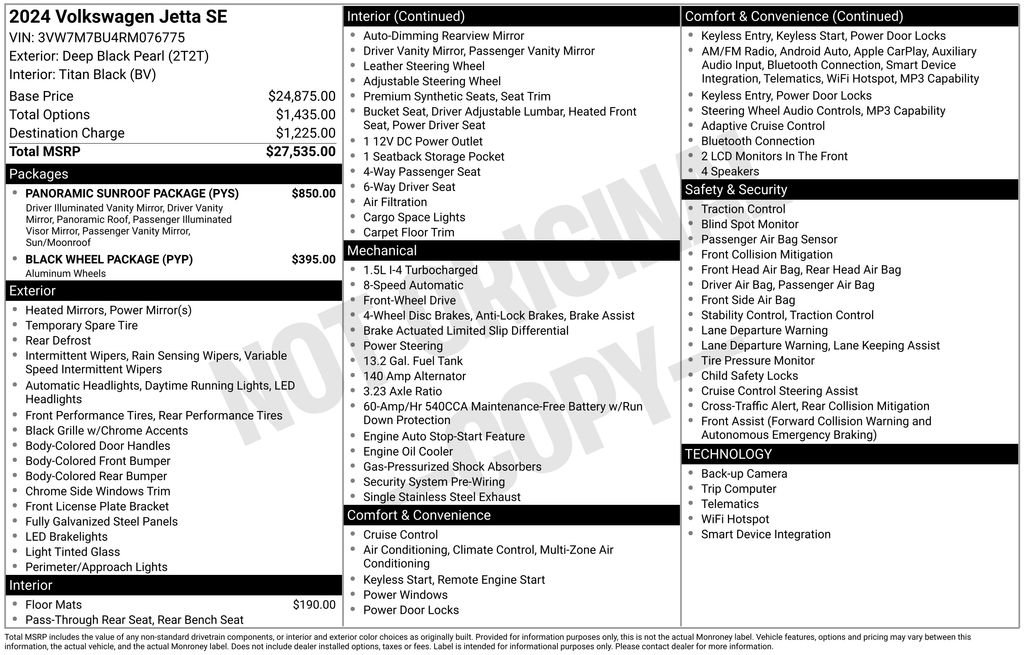 Used 2024 Volkswagen Jetta SE w/ Panoramic Sunroof Package image 2