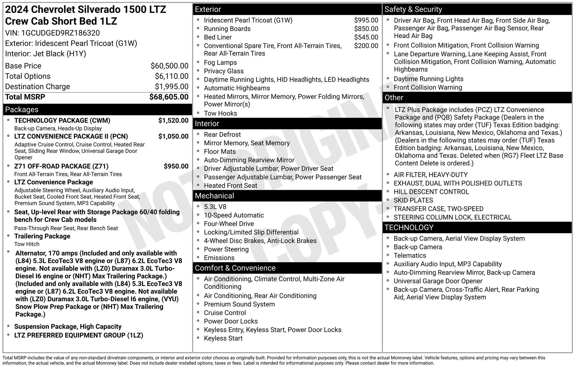 Used 2024 Chevrolet Silverado 1500 LTZ w/ Technology Package AWD/4WD image 3