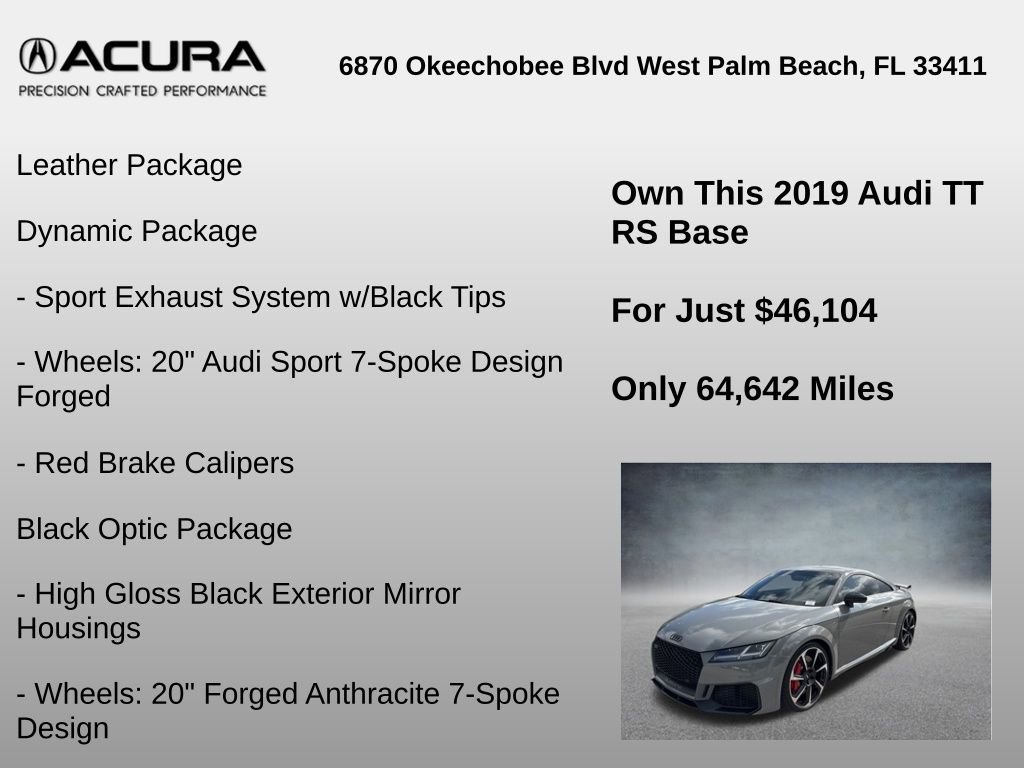 Used 2019 Audi TT RS w/ Technology Package image 6