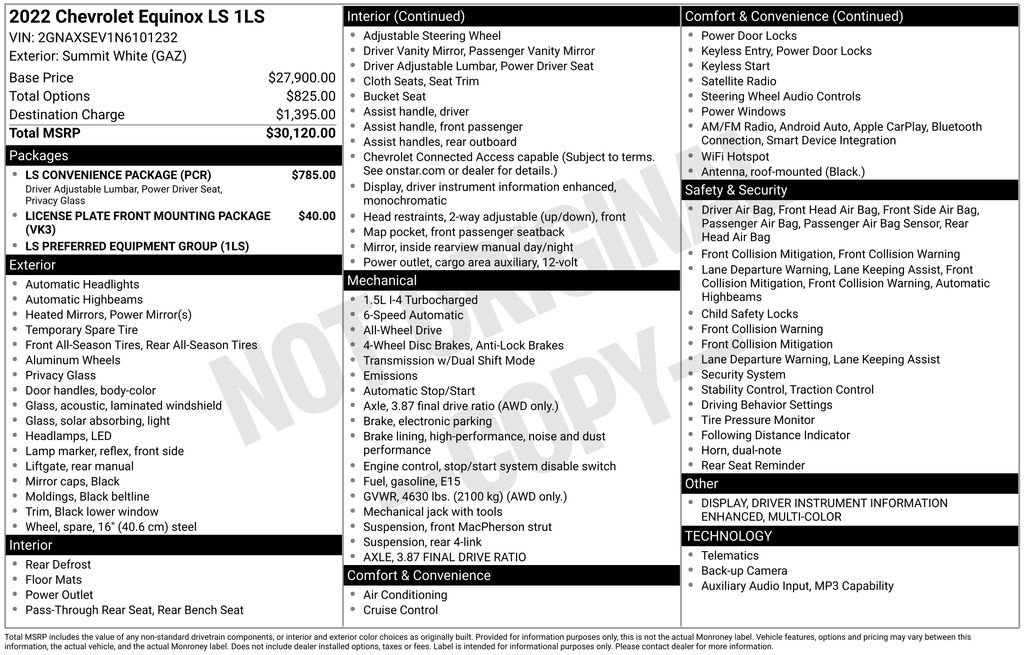 Used 2022 Chevrolet Equinox LS w/ LS Convenience Package AWD/4WD image 2