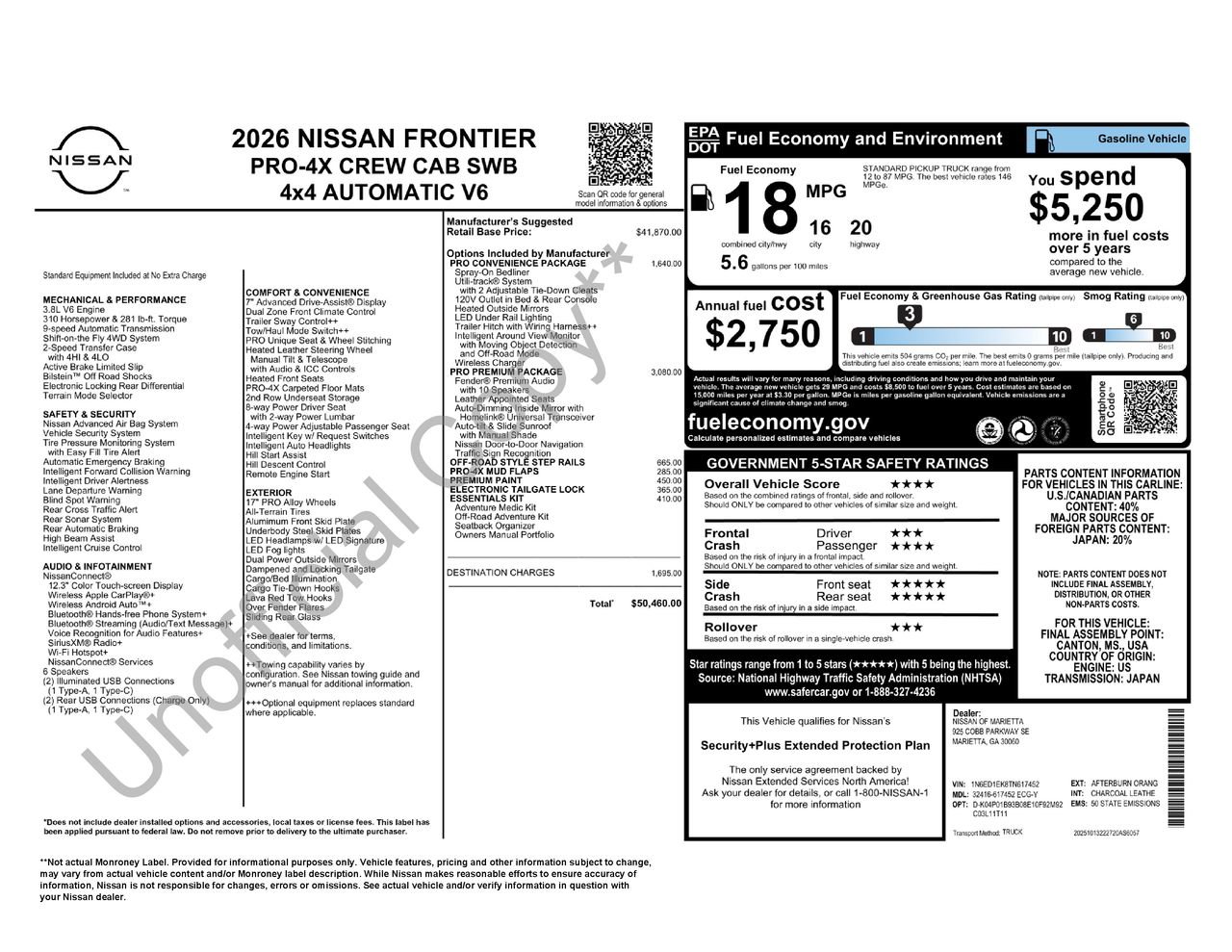 New 2026 Nissan Frontier PRO-4X w/ Pro Premium Package image 27