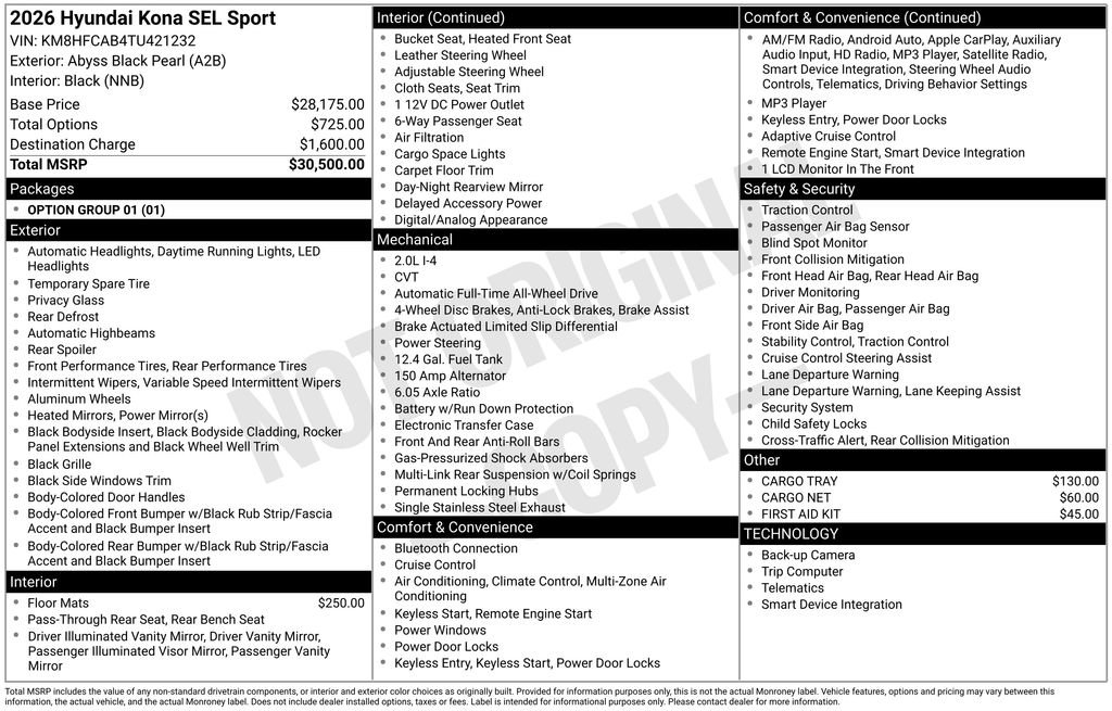 New 2026 Hyundai Kona SEL Sport image 4