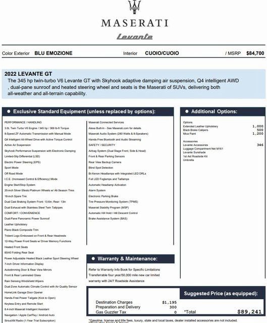 Certified 2022 Maserati Levante GT image 2