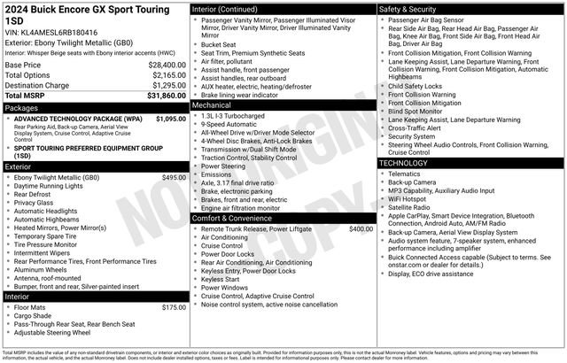 Certified 2024 Buick Encore GX Sport Touring w/ Advanced Technology Package AWD/4WD image 42