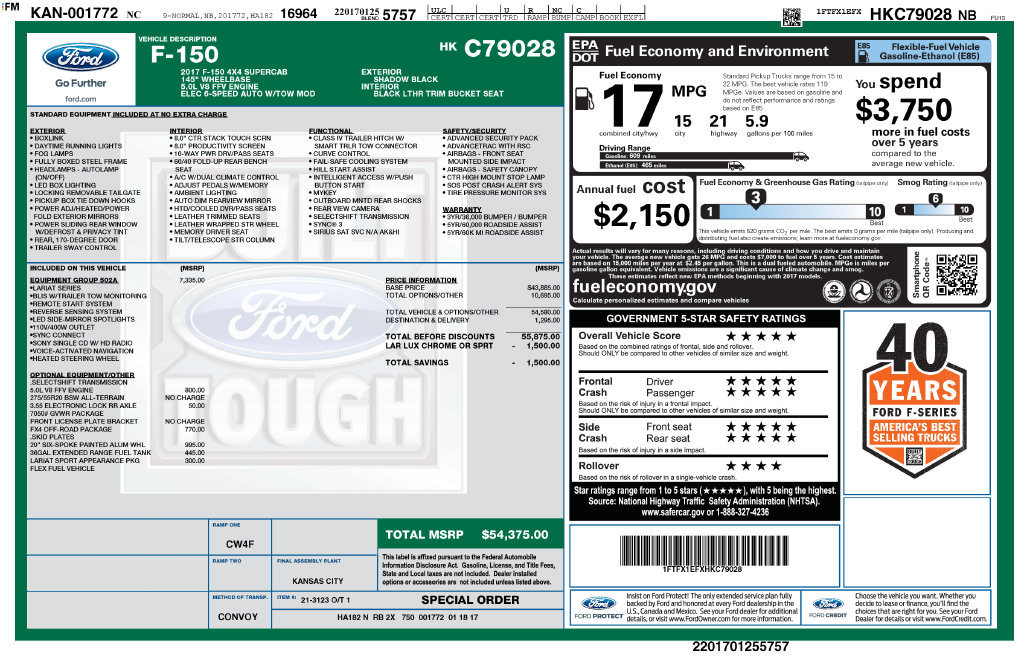 Used 2017 Ford F150 Lariat w/ Equipment Group 502A Luxury AWD/4WD image 40