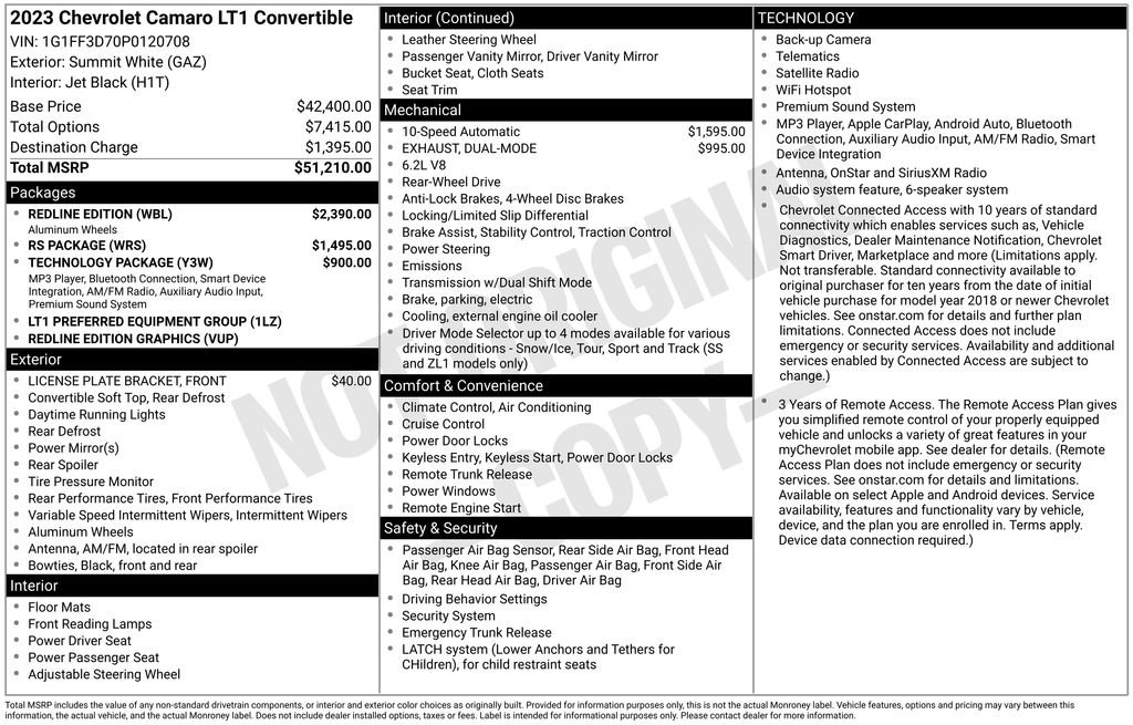Certified 2023 Chevrolet Camaro LT w/ Redline Edition RWD image 34