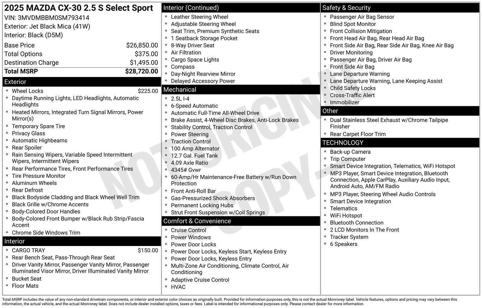 Used 2025 MAZDA CX-30 AWD 2.5 S w/ Select Sport Pkg image 31