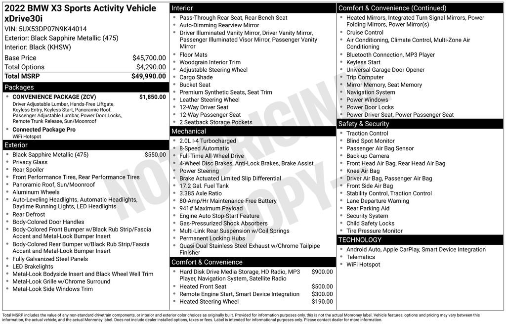 Used 2022 BMW X3 xDrive30i w/ Convenience Package image 26