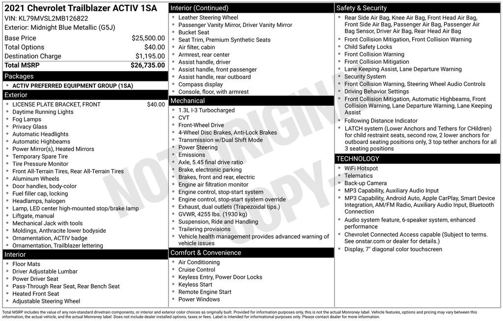 Certified 2021 Chevrolet TrailBlazer ACTIV image 4