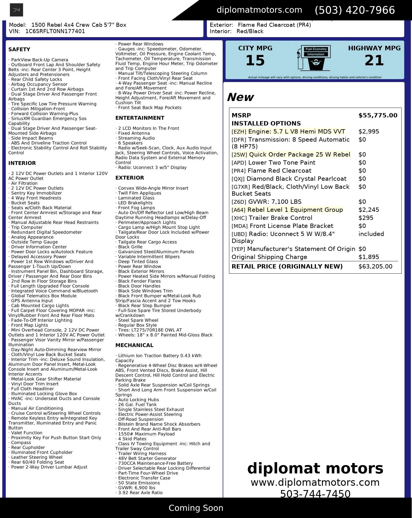 Used 2022 RAM 1500 Rebel w/ Rebel Level 1 Equipment Group image 2