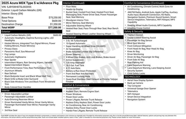 Certified 2025 Acura MDX Type S AWD/4WD image 37