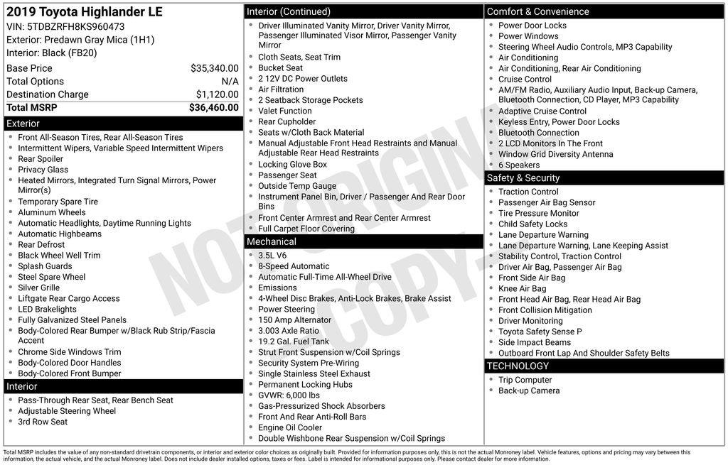 Used 2019 Toyota Highlander LE image 12