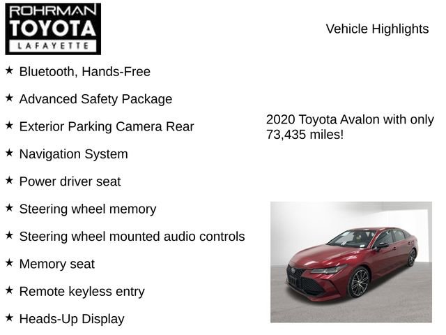 Used 2020 Toyota Avalon Touring w/ Advanced Safety Package image 8