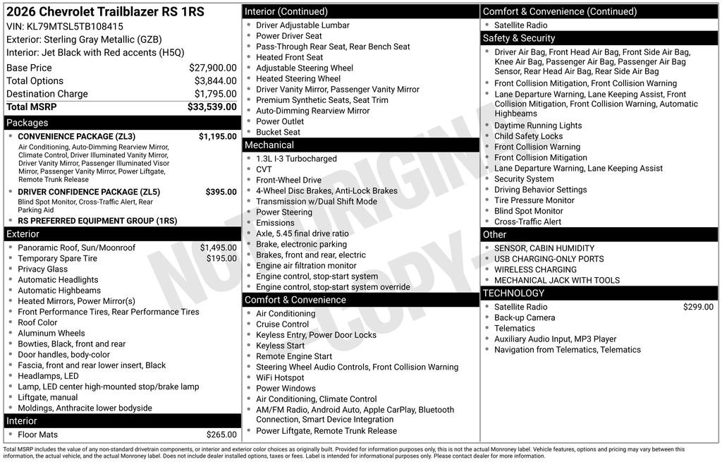 New 2026 Chevrolet TrailBlazer RS w/ Convenience Package image 25