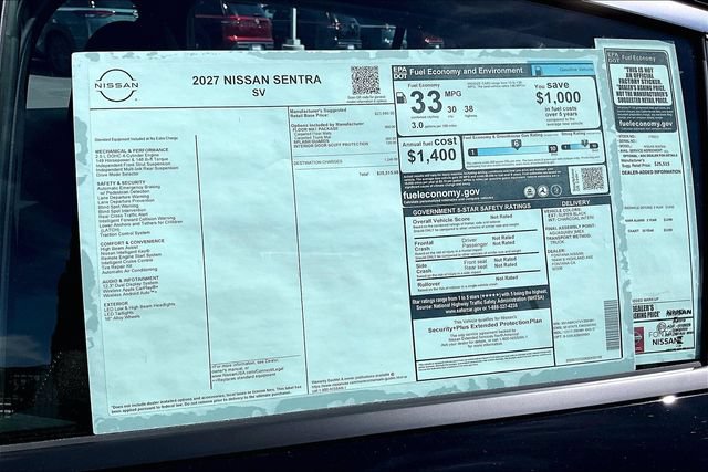 New 2027 Nissan Sentra SV w/ Floor Mat Package FWD image 13