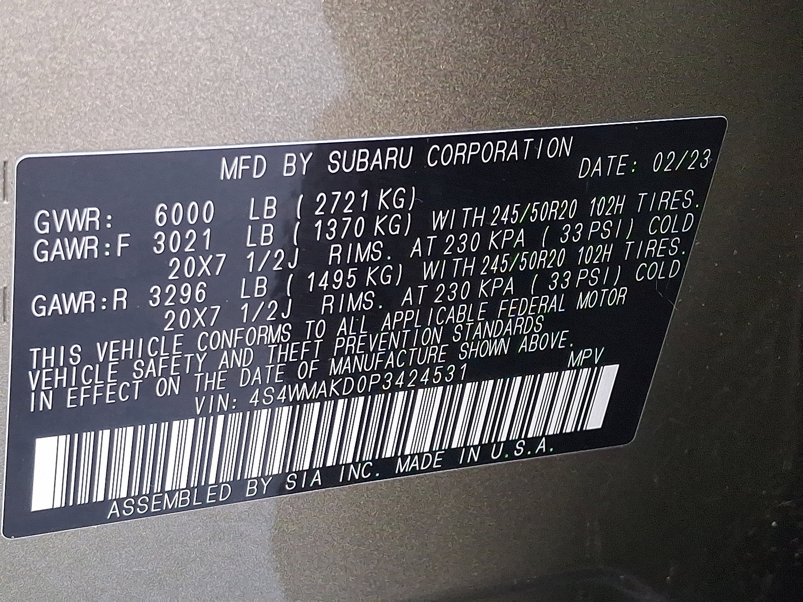 Certified 2023 Subaru Ascent Onyx Edition Limited image 28