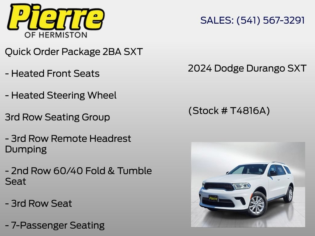 Used 2024 Dodge Durango SXT w/ 3rd Row Seating Group AWD/4WD image 6
