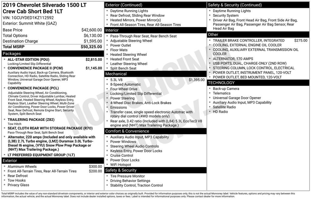 Certified 2019 Chevrolet Silverado 1500 LT w/ All-Star Edition AWD/4WD image 2