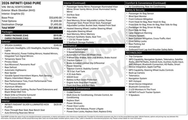 Used 2026 INFINITI QX60 Pure w/ Family Package image 14