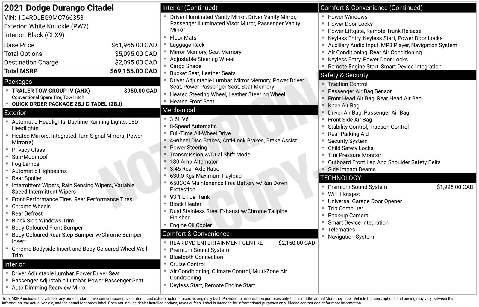 Used 2021 Dodge Durango Citadel w/ Trailer Tow Group IV image 4