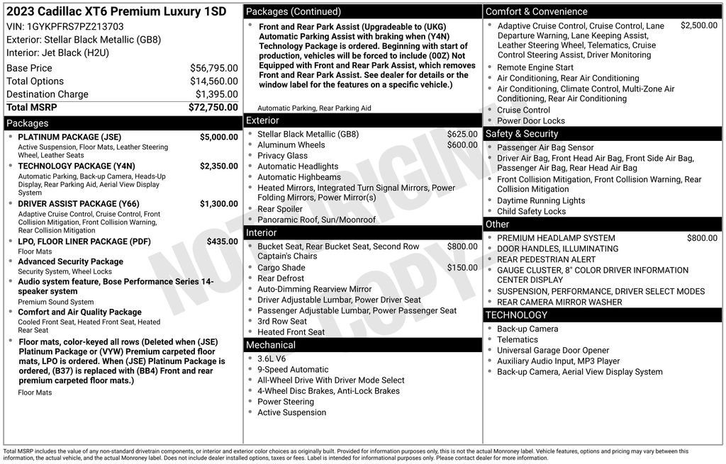 Used 2023 Cadillac XT6 Premium Luxury w/ Platinum Package image 35