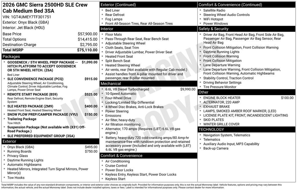 New 2026 GMC Sierra 2500 SLE AWD/4WD image 36