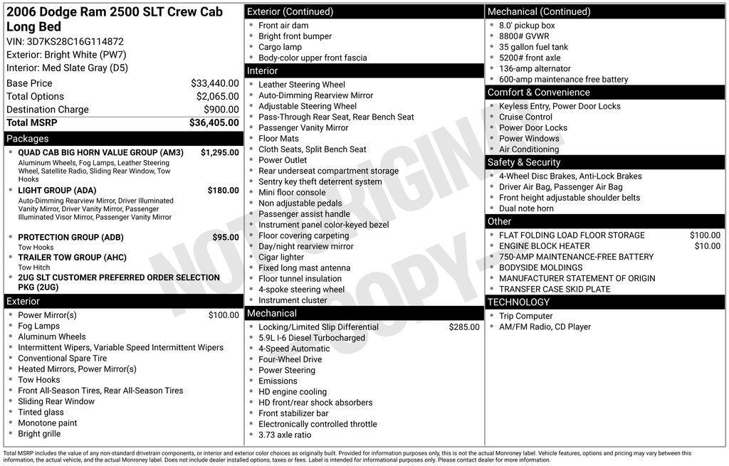 Used 2006 Dodge Ram 2500 Truck SLT w/ Quad Cab Big Horn Value Group AWD/4WD image 35