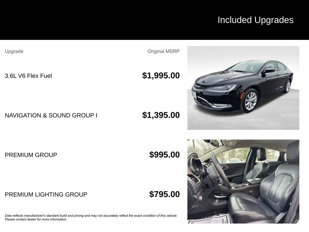 Used 2015 Chrysler 200 C w/ Navigation & Sound Group I FWD image 10