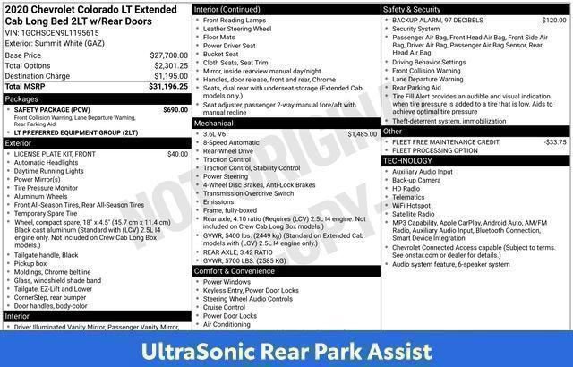 Used 2020 Chevrolet Colorado LT w/ Safety Package RWD image 69