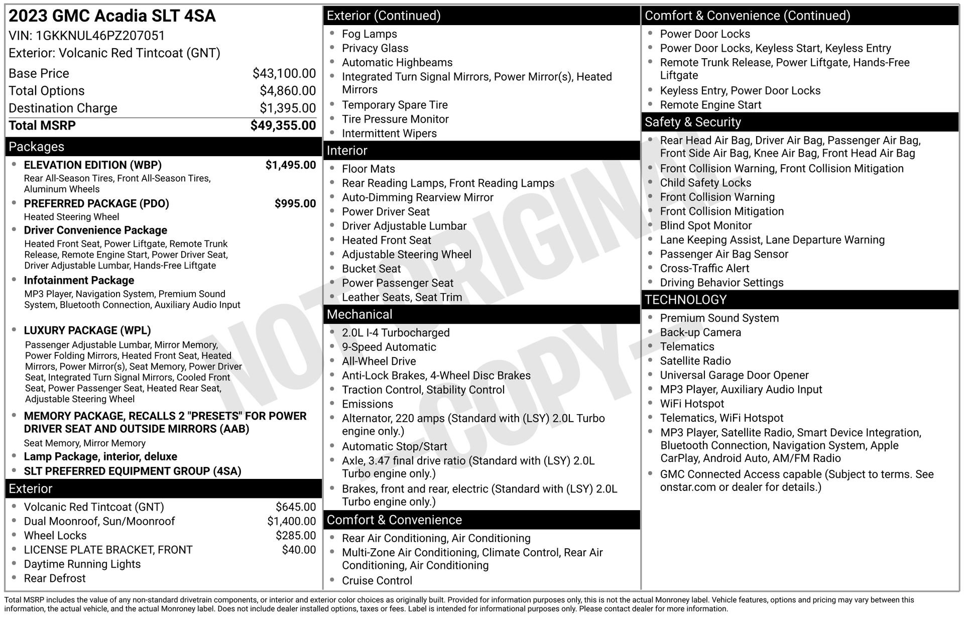 Used 2023 GMC Acadia SLT w/ Elevation Edition AWD/4WD image 4